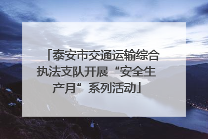泰安市交通运输综合执法支队开展“安全生产月”系列活动