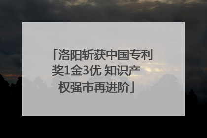 洛阳斩获中国专利奖1金3优 知识产权强市再进阶