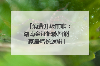 消费升级前瞻：湖南金证把脉智能家居增长逻辑