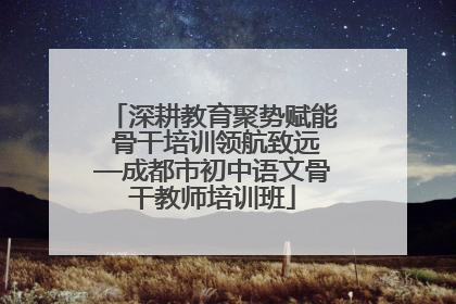 深耕教育聚势赋能 骨干培训领航致远—成都市初中语文骨干教师培训班