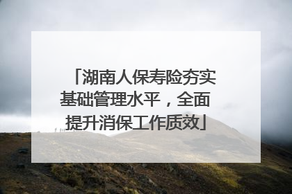 湖南人保寿险夯实基础管理水平，全面提升消保工作质效