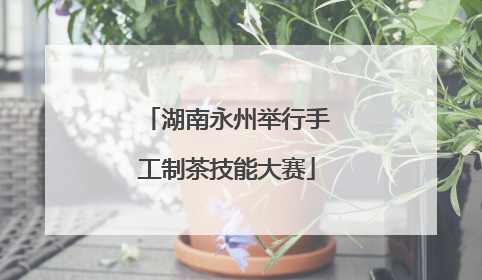 湖南永州举行手工制茶技能大赛