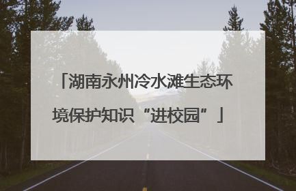 湖南永州冷水滩生态环境保护知识“进校园”