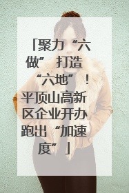聚力“六做” 打造“六地”！平顶山高新区企业开办跑出“加速度”