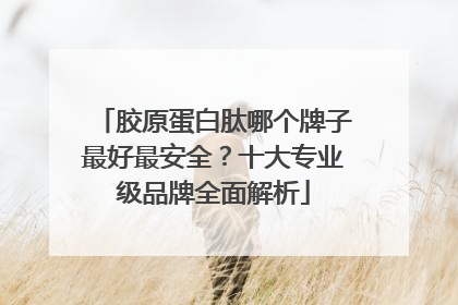 胶原蛋白肽哪个牌子最好最安全？十大专业级品牌全面解析