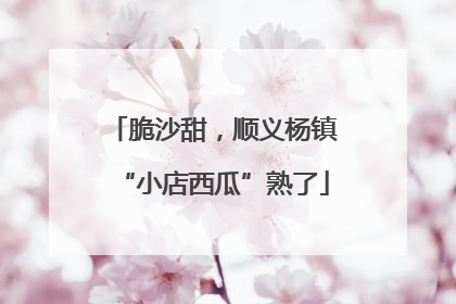 脆沙甜，顺义杨镇“小店西瓜”熟了