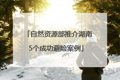 自然资源部推介湖南5个成功避险案例