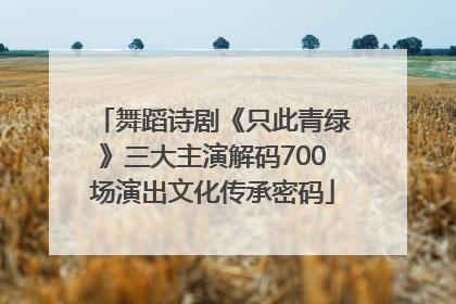 舞蹈诗剧《只此青绿》三大主演解码700场演出文化传承密码
