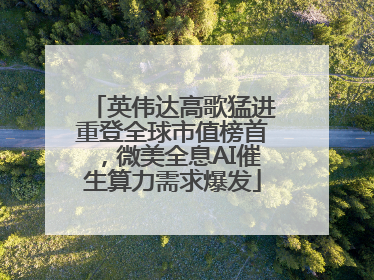 英伟达高歌猛进重登全球市值榜首，微美全息AI催生算力需求爆发