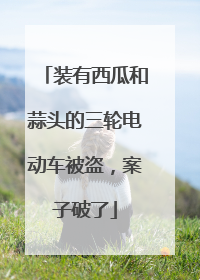 装有西瓜和蒜头的三轮电动车被盗，案子破了
