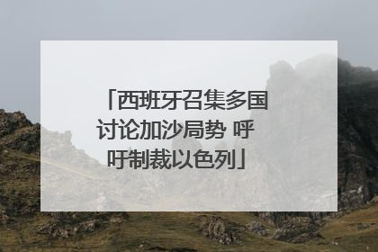 西班牙召集多国讨论加沙局势 呼吁制裁以色列