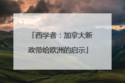 西学者：加拿大新政带给欧洲的启示