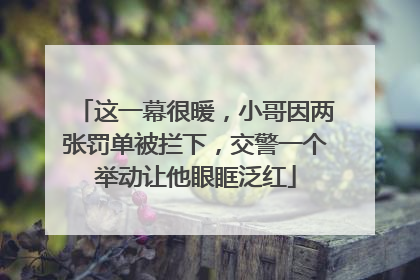 这一幕很暖，小哥因两张罚单被拦下，交警一个举动让他眼眶泛红
