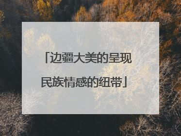 边疆大美的呈现 民族情感的纽带