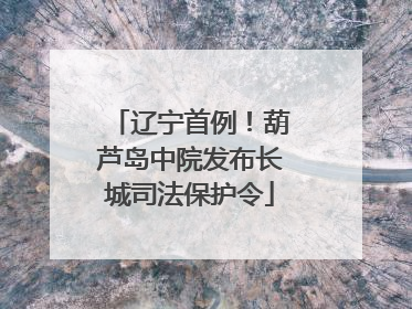 辽宁首例！葫芦岛中院发布长城司法保护令