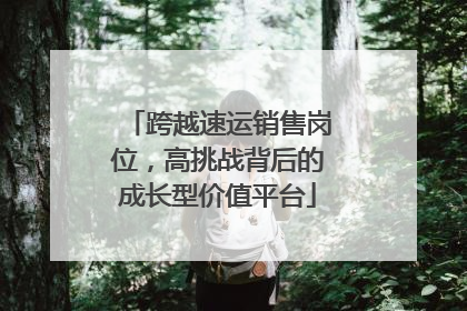 跨越速运销售岗位，高挑战背后的成长型价值平台