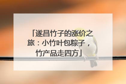遂昌竹子的涨价之旅：小竹叶包粽子，竹产品走四方