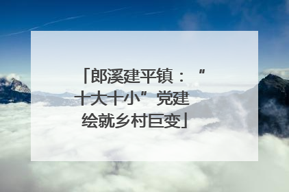 郎溪建平镇：“十大十小”党建 绘就乡村巨变