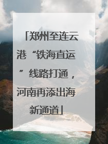 郑州至连云港“铁海直运”线路打通，河南再添出海新通道