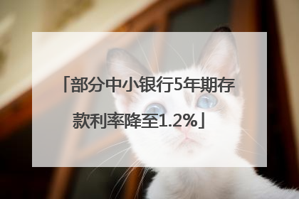 部分中小银行5年期存款利率降至1.2%