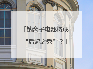 钠离子电池将成“后起之秀”？