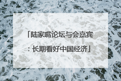 陆家嘴论坛与会嘉宾：长期看好中国经济