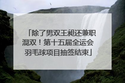 除了男双王昶还兼职混双！第十五届全运会羽毛球项目抽签结束