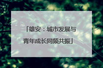 雄安：城市发展与青年成长同频共振
