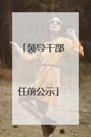 领导干部任前公示