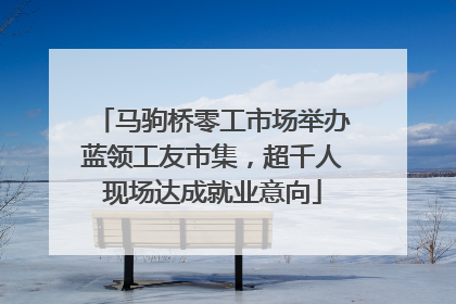 马驹桥零工市场举办蓝领工友市集，超千人现场达成就业意向