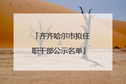 齐齐哈尔市拟任职干部公示名单