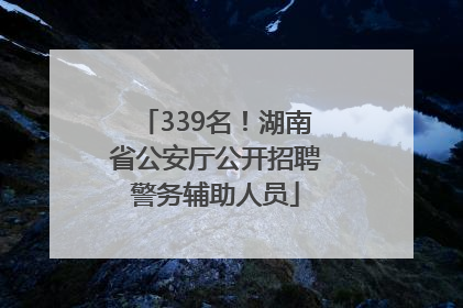 339名！湖南省公安厅公开招聘警务辅助人员