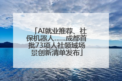 AI就业推荐、社保机器人……成都首批73项人社领域场景创新清单发布