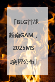 BLG首战越南GAM，2025MSI赛程公布